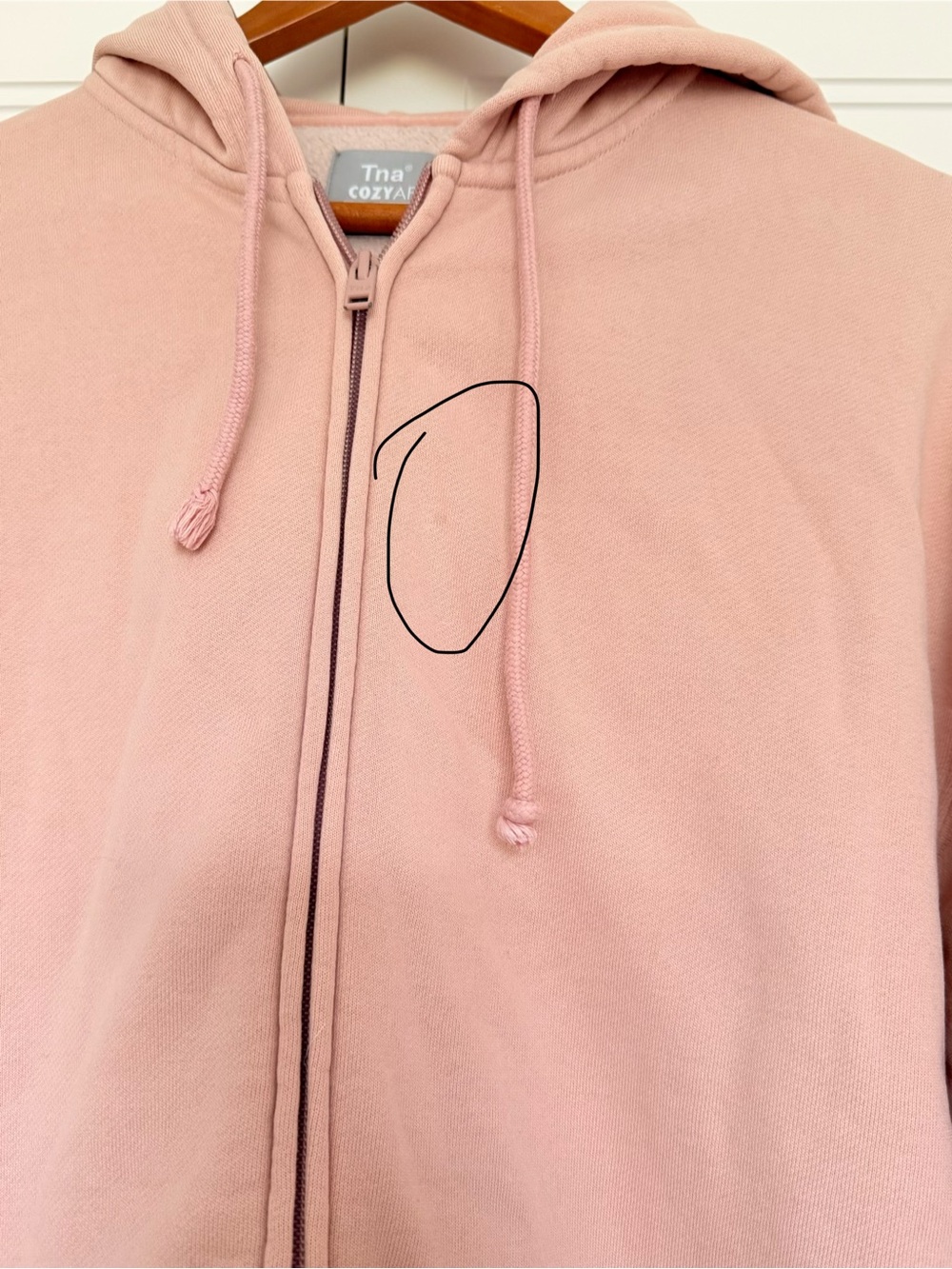 Aritzia Tna CozyAF Fleece Pink Zip Hoodie - Picture 3 of 6